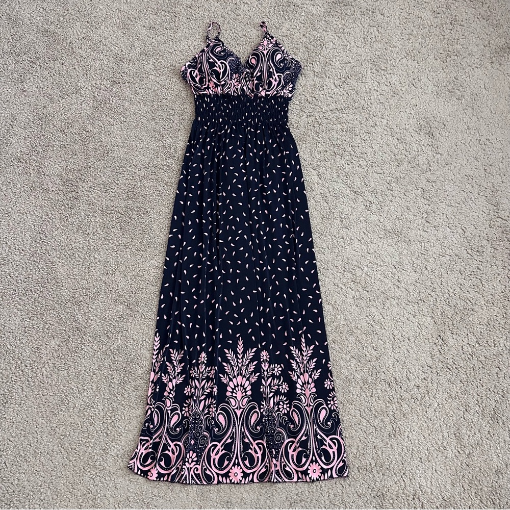 Black Pink Midi Dress Womens S